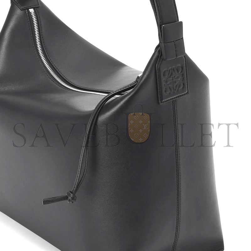 LOEWE CUBI CROSSBODY BAG IN SUPPLE SMOOTH CALFSKIN AND JACQUARD B906K70X13 (44*30*18cm)